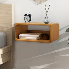 Floating Nightstand Wall Mounted Bedside Shelf Handmade Bedroom Furniture Pine