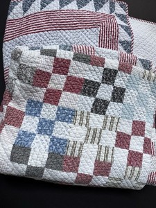 As-Is RARE! *FULL QUEEN American Living PATRIOTIC Red Blue QUILT Ralph Lauren