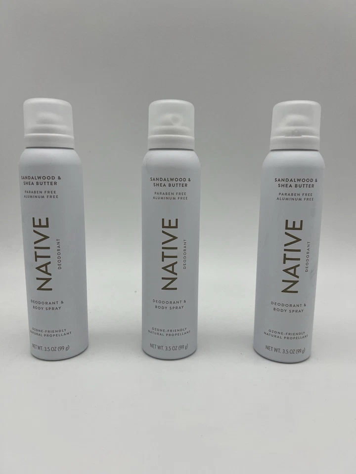 Desodorante nativo para todo el cuerpo y spray corporal sándalo y manteca de karité paquete de 3,5 oz Foto 2 de 4