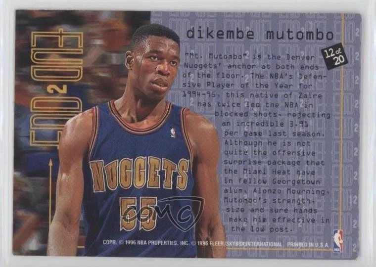 1995-96 Fleer End 2 End Dikembe Mutombo #12 HOF - Image 2 of 2