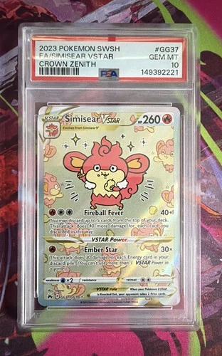 [PSA 10] Simisear VSTAR GG37/GG70 SWSH: Crown Zenith: Galarian Gallery Holo