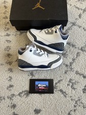 Size 6c- Jordan 3 Retro TD White/Midnight navy Pre-Owned DM0968-140