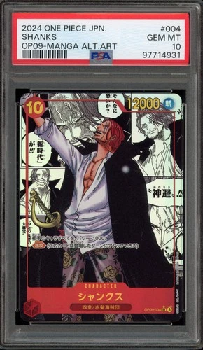 One Piece CCG Shanks Japanese Manga Alternate Art OP09-004 PSA 10 Gem Mint