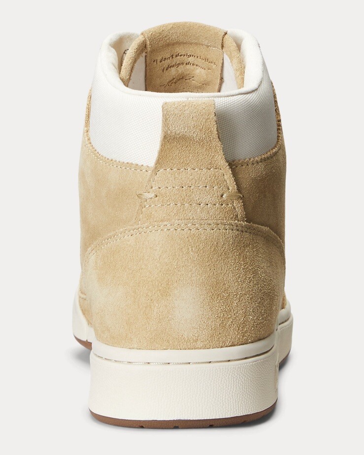 Polo Ralph Lauren Court Leather-Suede High-Top Sneaker Bone 