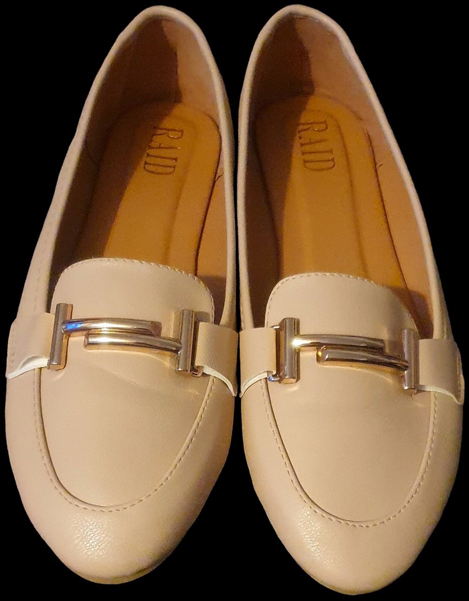 NWOB/RAID/Ladies/Women's Beige Nidhi Loafer w Gold Snaffle Size