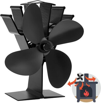 Wood Stove Fan Fireplace 4 Blade Heat Powered Stove Fan komin Log Wood Burner