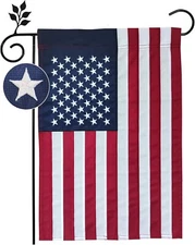 SYII Embroidered American Garden Flag 12x18 Inch Made in USA, Double Sided He...