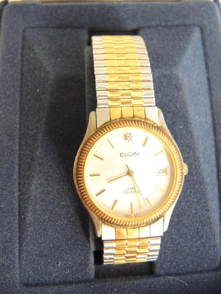 Vintage Elgin Quartz Two Tone Wristband Watch - FX-155-009 Vintage Elgin Quartz Two Tone Wristband Watch - FX-155-009