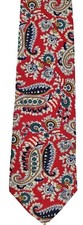 Christian Dior Monsieur 100% Silk Necktie Made In USA Red Blue Vintage