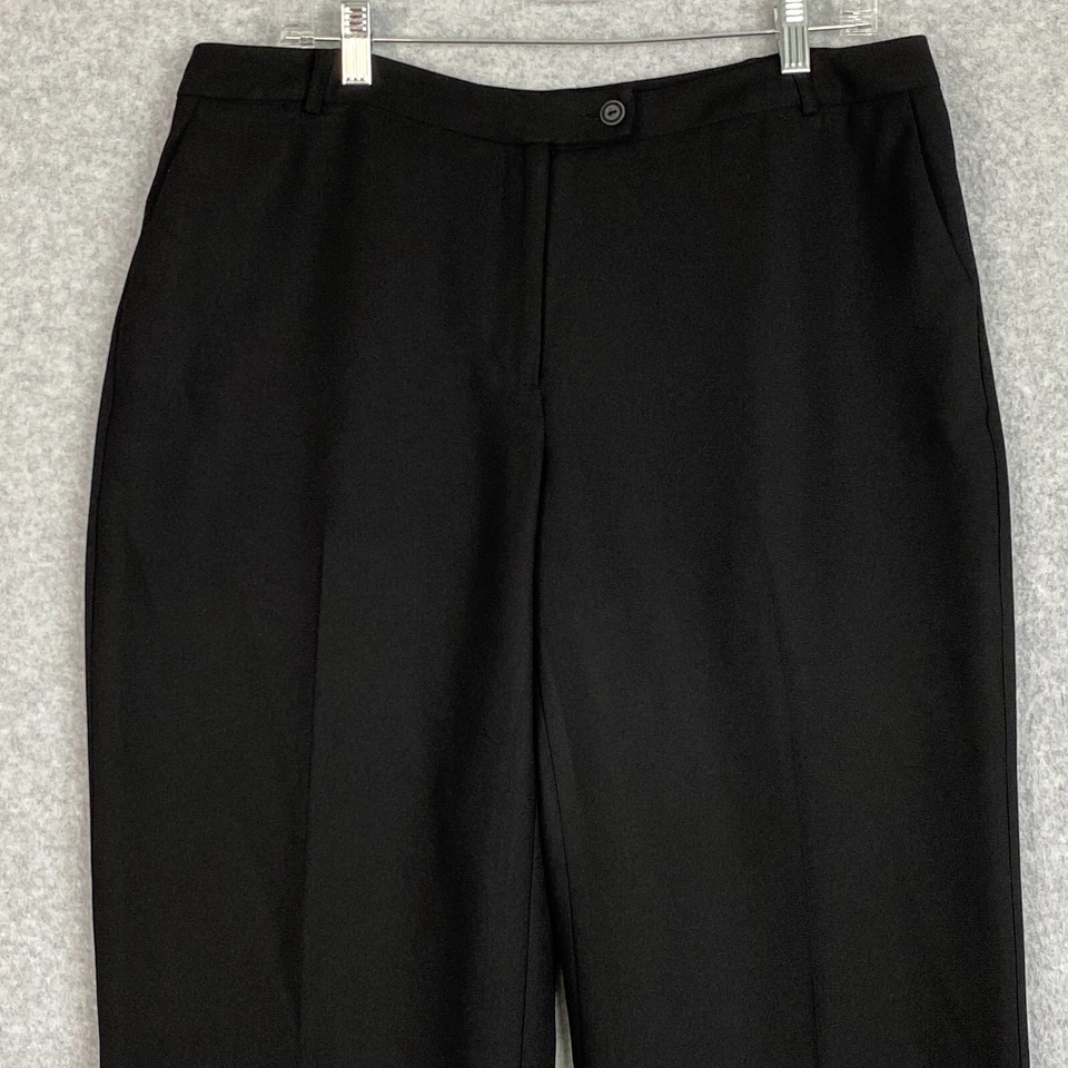 Pantalones de vestir Rena Rowan para mujer 16P negros tiro medio pierna recta forrados elegantes Foto 2 de 4