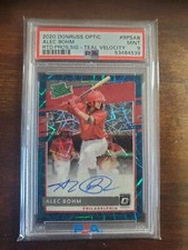 2020 Optic Teal Velocity Rated Prospects Alec Bohm Auto Autograph 26/35 PSA 9 SP