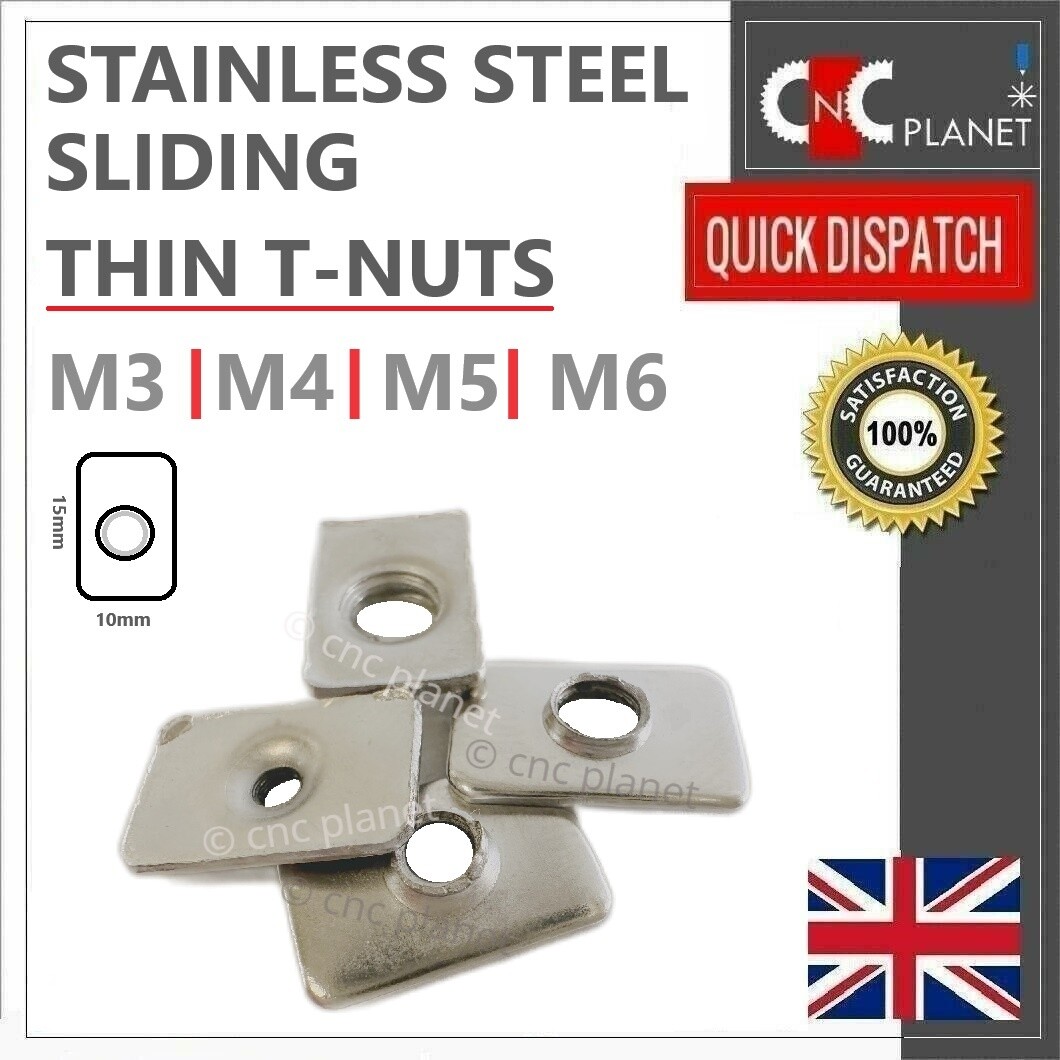 Stainless Steel Thin T nuts M3 M4 M5 M6 for Aluminium Extrusion Profile ...