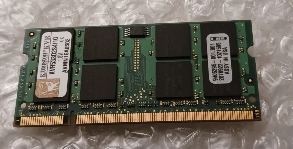 Kingston KVR533D2S4/1G 1GB DDR2 Laptop Sodimm Memory 1.8v - Image 2 of 2