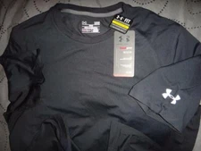 UNDER ARMOUR STATION TECH COOL ZONED BLACK FITTED SHIRT SIZE L MEN NWT $59.99