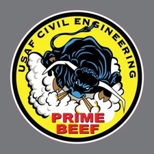 AF-1139 Air Force USAF Civil Engineering Prime Beef Bumper Sticker Window Decal