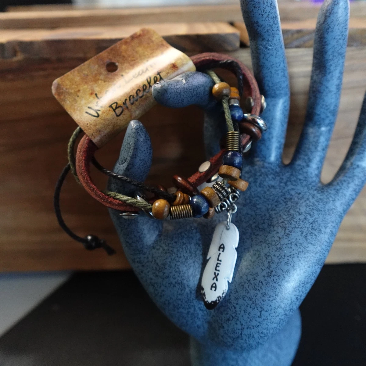 Leather sparkle bracelet sale