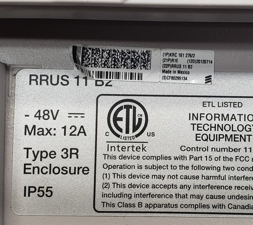 Ericsson Remote Radio Unit RRUS 11 B2 3R IP55 KRC 161 276/2 R1E ...