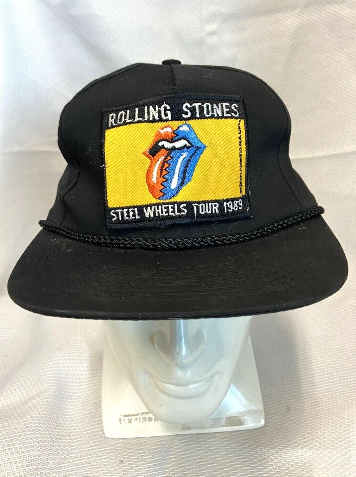 Vintage ROLLING STONES 1989 Steel Wheels Tour Band Snapback Hat - Image 2 of 4
