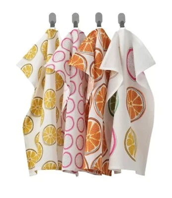 4 Pack IKEA of Sweden Torvfly Bright Fruit 18x24” Dish Towels Drying Hand Towel