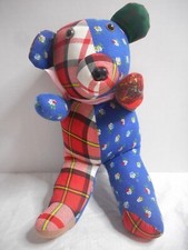 Plush Fabric MCM Cloth Stuffed Animal BEAR Handsewn Thick Stuffed 15" MEMORY