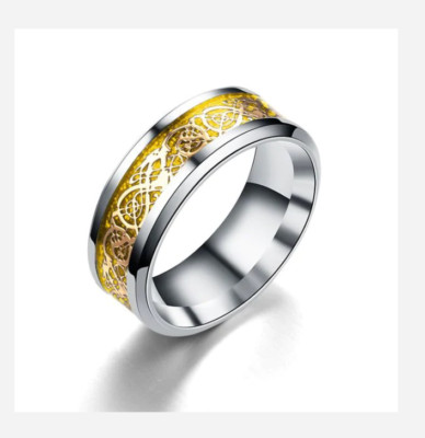 SILVER & GOLD GEOMETRIC TITANIUM STAINLESS STEEL RING SIZE 5 6 7 8 9 10 11 12 14