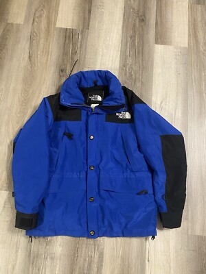 Vintage The North Face Gore Tex Mens Small Jacket Waterproof Blue Black Full Zip