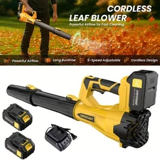 Cordless Leaf Blower 580CFM/160MPH & 6 Speed Levels Electric w/2 Batteries 4.0Ah