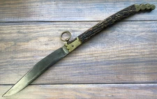 Ancien Couteau LT38,5CM  CHATELLERAUT BOIS DE CERF PALME  VINTAGE KNIFE MESSER