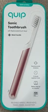 quip Sonic Toothbrush with reusable Pink Metal handle NEW IN BOX