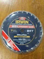 IRWIN 3 Pack Weldtec Circular Saw Blades 71/4"(184MM) 24T(45Q) Made in Italy NEW