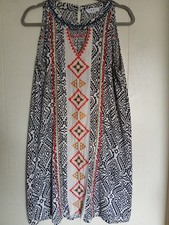 THML Anthropologie Sleeveless Embroidered Aztec Midi Dress Womens Size Large
