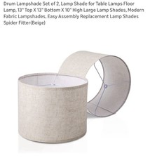 Drum Lampshade Set of 2, Lamp Shade for Table Lamps Floor Lamp, 13" Top X 13"