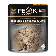 Peak Refuel Biscuits & Sausage Gravy Camping Meal Emergency Food Survival Supply