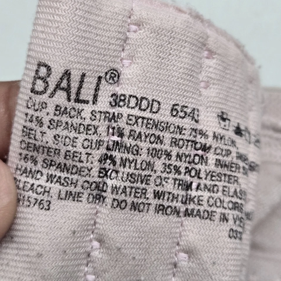 Bali Women Bra 38DDD Pink Floral Minimizer Underwired Lace READ - Image 3 of 4