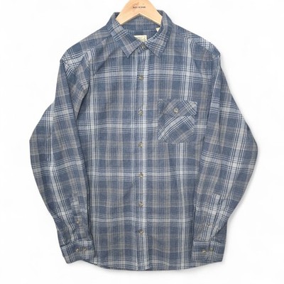 RedHead Shirt Mens Medium Blue Plaid Button Up Pocket Long Sleeve Cotton Blend