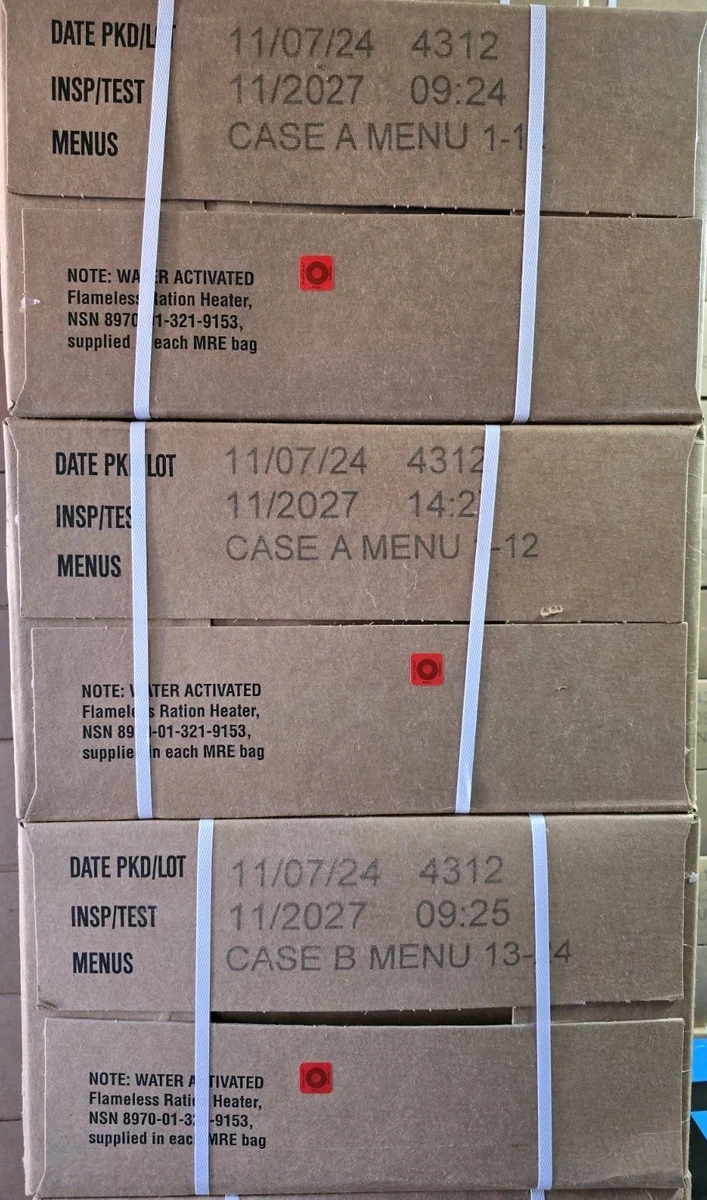 Lot De 3 Rations De Combat US Army (MRE) – Repas Prêt à Manger, Camping, Survie