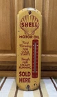 Shell Motor Oil Thermometer Sign Sold Here Gas Garage Vintage Style Wall Decor