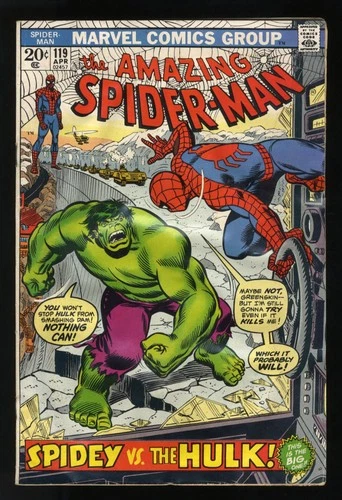 Amazing Spider-Man #119 GD/VG 3.0 Spider-Man Vs Incredible Hulk! Marvel 1973