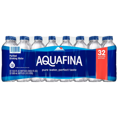 #ad Aquafina Purified Bottled Drinking Water 16.9 oz 32 Pack Bottles $6.49
