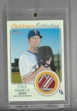 2017 Topps heritage COLE HAMELS Clubhouse Collection relic LOGO PATCH card 1/1