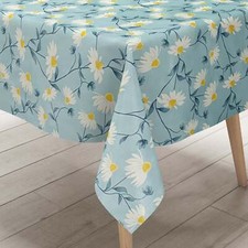 Wachstuch Tischdecke 01667-02 hellblau Margeriten Frühjahr eckig rund oval