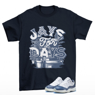 Diffused Blue Jordan 11 Low Concord Blue Shirt Low Navy Blue
