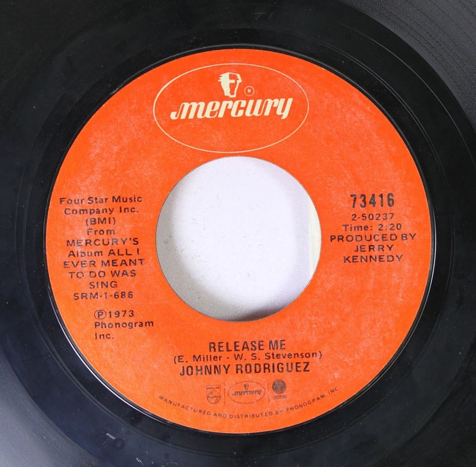 Country 45 Johnny Rodriguez - Ridin' My Thumb To Mexico / Release Me On Mercury - Image 2 of 2