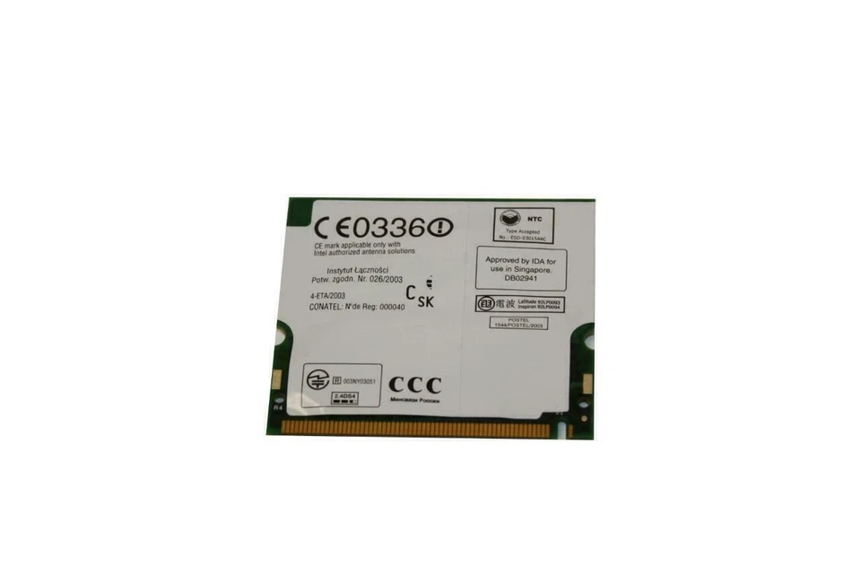 Lot 4 Dell Intel 2100 WiFi Wireless Card 802.11b Mini-PCI WM3A2100 U2027 9Y200 - Image 2 of 4