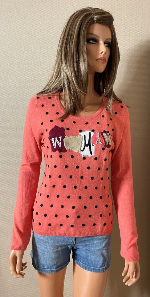 🔥 Pull corail cachemire angora FUEGO WOMAN 36 - Photo 1/4