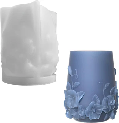 3D Weinblume Kerze Silikonform Gießform Silikon Kerzengießform, DIY Plastik Gieß