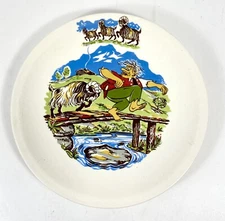 Vintage Figgjo Flint Norway Children’s Fairytale Bowl Plate – Three Billy Goats
