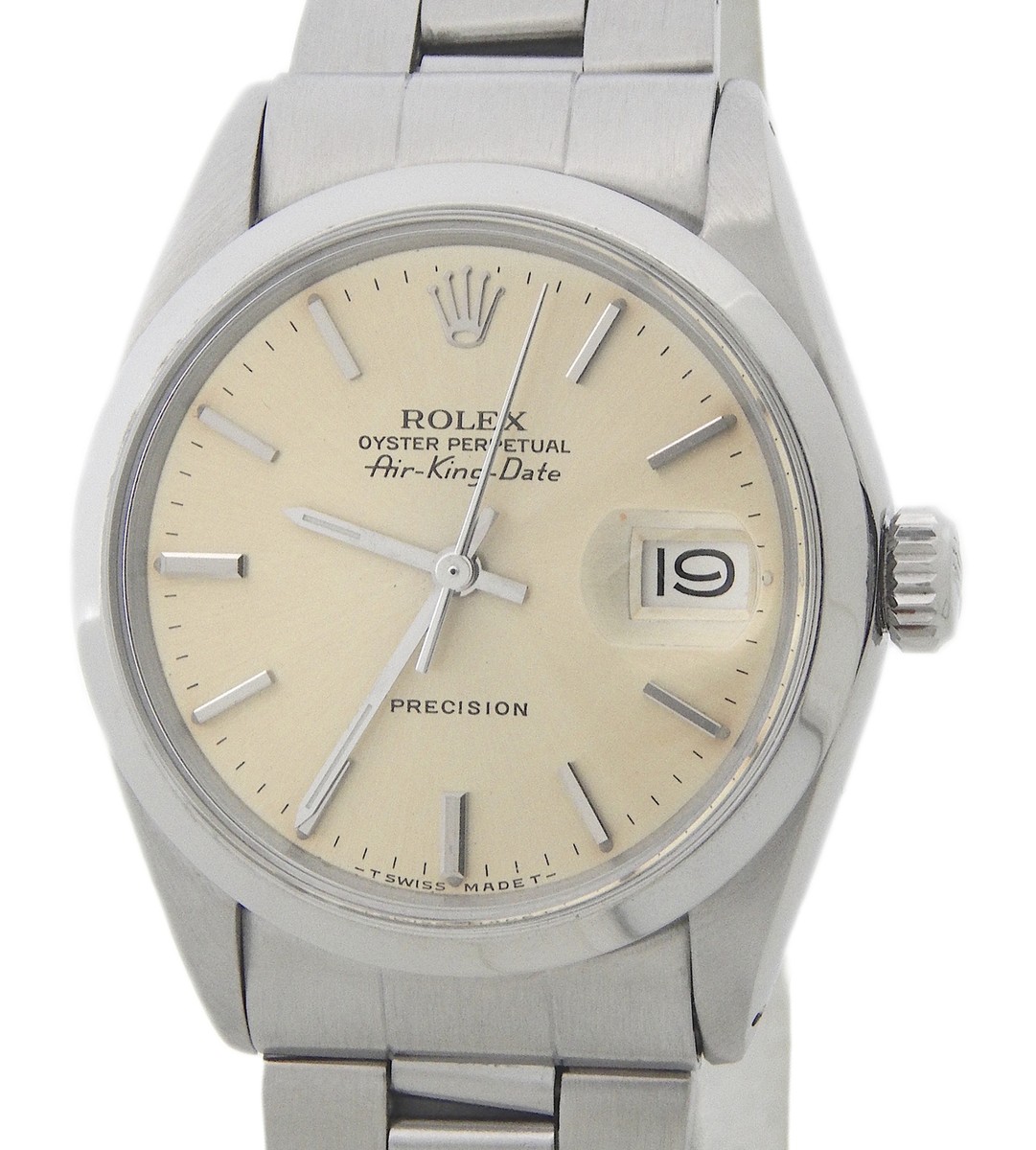 Mens Rolex Air-King Date Stainless Steel Watch with Oyster Mens Rolex Air-King Date Stainless Steel Watch with Oyster