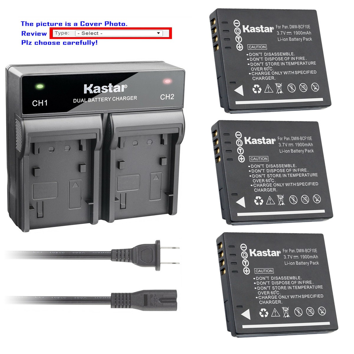 Kastar Wall Charger For Panasonic DMW-BCF10 Battery - Compatible With Lumix Cameras