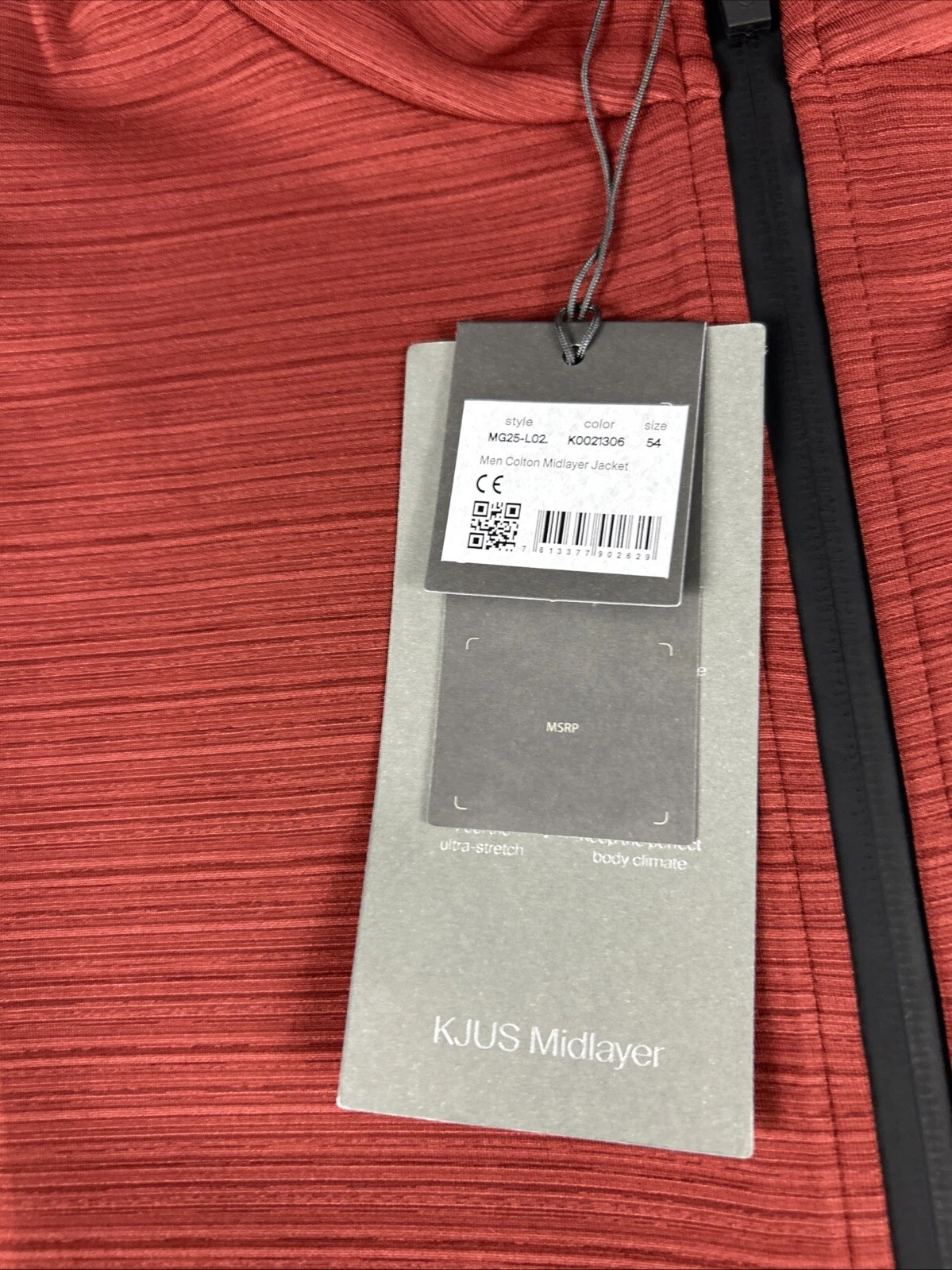 KJUS Golf Jacket Colton Midlayer XL 54 Cedar Red Polyester Spandex NWT MSRP $279 - product detail image 5